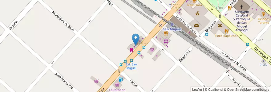 Mapa de ubicacion de Promo's Uno en アルゼンチン, ブエノスアイレス州, Partido De San Miguel, San Miguel.