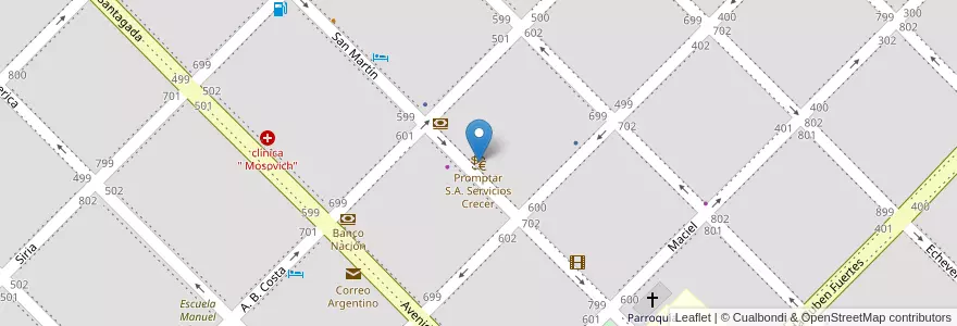 Mapa de ubicacion de Promptar S.A. Servicios Crecer en Arjantin, Buenos Aires, Partido De Coronel Dorrego, Coronel Dorrego.