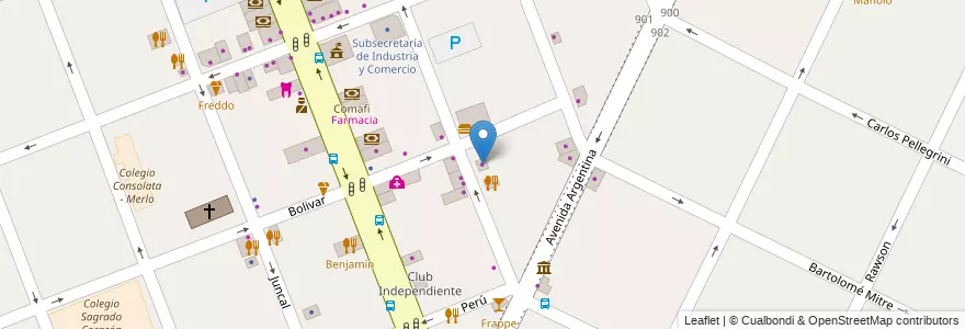 Mapa de ubicacion de Pronto Bike en Argentina, Buenos Aires, Partido De Merlo, Merlo.