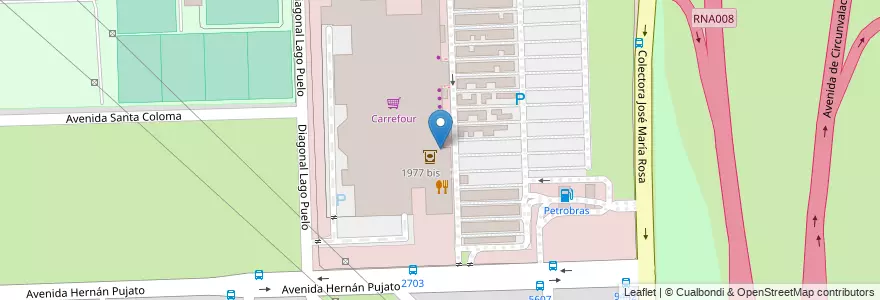 Mapa de ubicacion de Proseind Express en 아르헨티나, Santa Fe, Departamento Rosario, Municipio De Rosario, 로사리오.