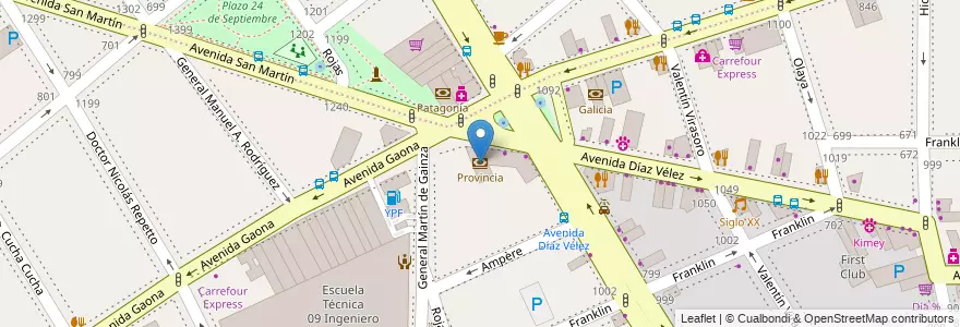 Mapa de ubicacion de Provincia, Caballito en アルゼンチン, Ciudad Autónoma De Buenos Aires, ブエノスアイレス, Comuna 6.