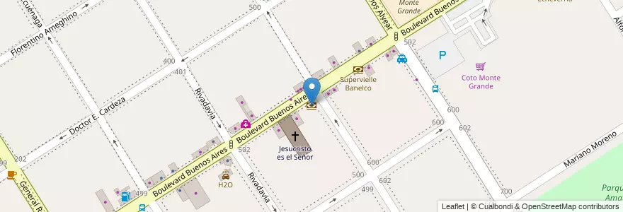 Mapa de ubicacion de Provincia de Bs. As. Link en Arjantin, Buenos Aires, Partido De Esteban Echeverría, Monte Grande.