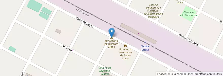Mapa de ubicacion de PROVINCIA DE BUENOS AIRES en アルゼンチン, ブエノスアイレス州, Partido De San Pedro.