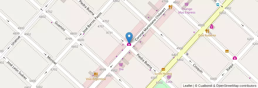 Mapa de ubicacion de Psicoanalista Ruben Pinto, Villa Riachuelo en Arjantin, Ciudad Autónoma De Buenos Aires, Buenos Aires, Comuna 8.