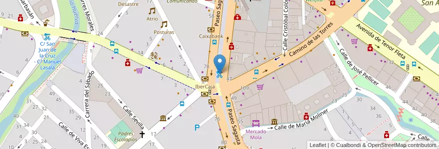 Mapa de ubicacion de Pso. Sagasta - Cno. de las Torres en إسبانيا, أرغون, سرقسطة, Zaragoza, سرقسطة.