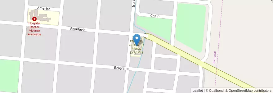 Mapa de ubicacion de PTE. JUAN DOMINGO PERON EX Nº 448 en الأرجنتين, Salta, Orán, Municipio De Pichanal, Pichanal.