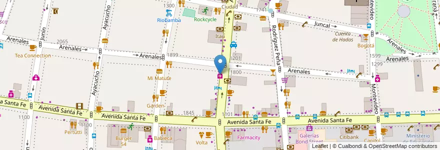 Mapa de ubicacion de Ptm, Recoleta en 아르헨티나, Ciudad Autónoma De Buenos Aires, Comuna 2, 부에노스아이레스.