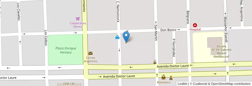 Mapa de ubicacion de Pub 01 en Arjantin, Río Negro, Departamento Avellaneda, Chimpay.