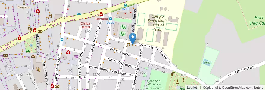 Mapa de ubicacion de Pub Alcatraz en スペイン, バレンシア州, Alacant / Alicante, El Baix Vinalopó, Elx / Elche.