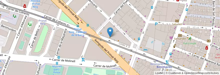 Mapa de ubicacion de Pub Colonial en Spain, Valencian Community, Valencia, Comarca De València, Valencia.
