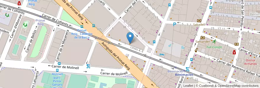 Mapa de ubicacion de Pub Excalibur en スペイン, バレンシア州, València / Valencia, Comarca De València, València.
