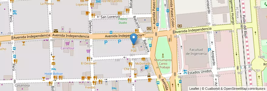 Mapa de ubicacion de Pub, San Telmo en Argentine, Ciudad Autónoma De Buenos Aires, Comuna 1, Buenos Aires.