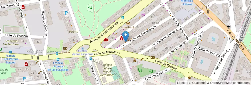 Mapa de ubicacion de Pub Sauce en Spagna, Comunidad De Madrid, Comunidad De Madrid, Área Metropolitana De Madrid Y Corredor Del Henares, Fuenlabrada.