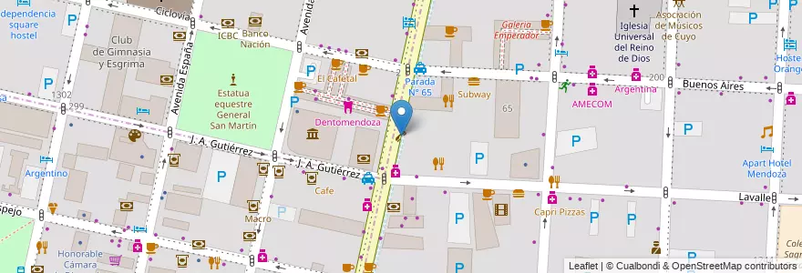 Mapa de ubicacion de Público en アルゼンチン, チリ, メンドーサ州, Departamento Capital, Ciudad De Mendoza, Sección 3ª Parque O'Higgins.