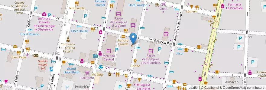 Mapa de ubicacion de Público en Argentina, Cile, Mendoza, Departamento Capital, Ciudad De Mendoza.