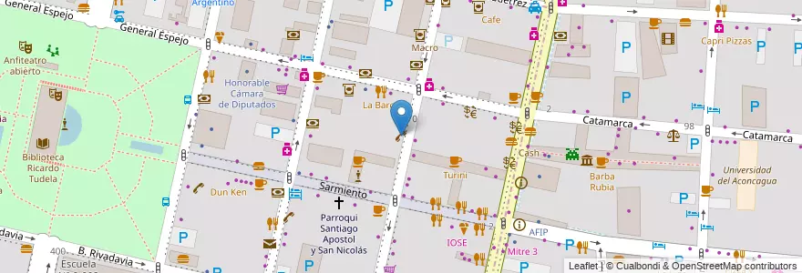 Mapa de ubicacion de Público en アルゼンチン, チリ, メンドーサ州, Departamento Capital, Ciudad De Mendoza.
