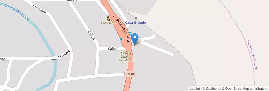 Mapa de ubicacion de Pueblo Chico en Аргентина, Кордова, Departamento Punilla, Pedanía San Antonio, Comuna De Casa Grande, Casa Grande.