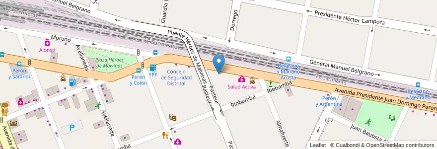 Mapa de ubicacion de Puente de los Sueños en الأرجنتين, بوينس آيرس, Partido De Merlo, Merlo.