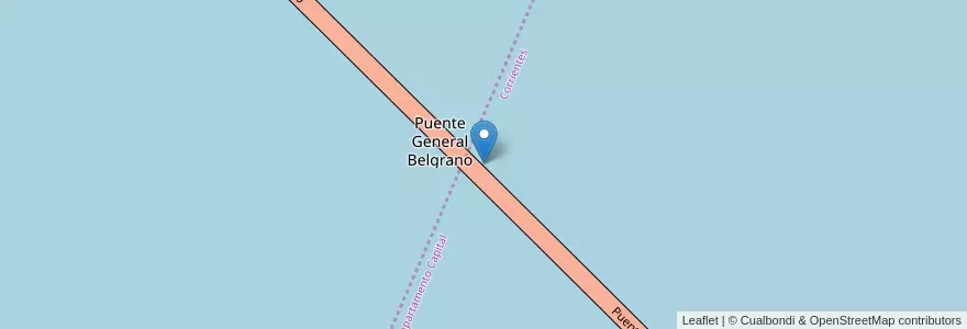 Mapa de ubicacion de Puente General Belgrano en Argentine, Chaco, Departamento Primero De Mayo, Municipio De Colonia Benítez.