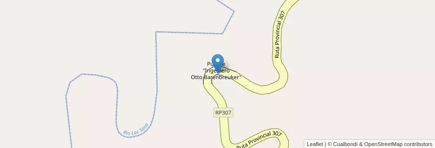 Mapa de ubicacion de Puente "Ingeniero Otto Barenbreuker" en アルゼンチン, トゥクマン州, Departamento Monteros, Municipio De Los Sosa.