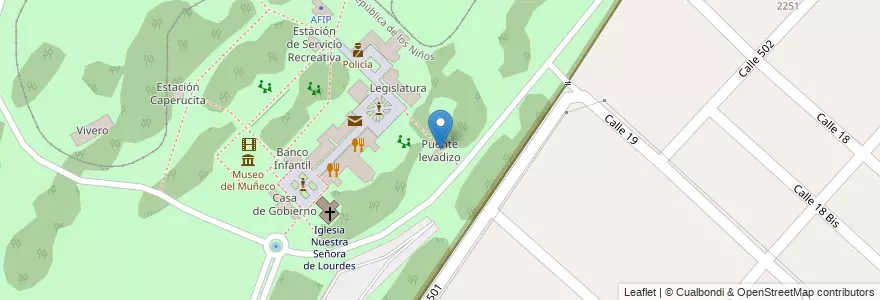 Mapa de ubicacion de Puente levadizo, Gonnet en الأرجنتين, بوينس آيرس, Partido De La Plata, Manuel B. Gonnet.