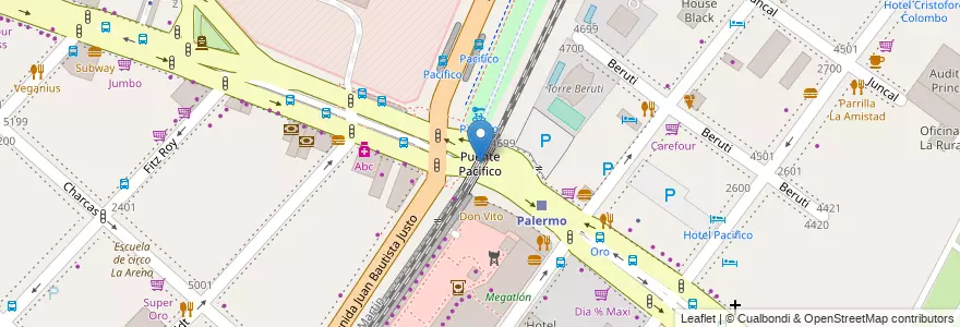 Mapa de ubicacion de Puente Pacífico, Palermo en الأرجنتين, Ciudad Autónoma De Buenos Aires, Buenos Aires, Comuna 14.