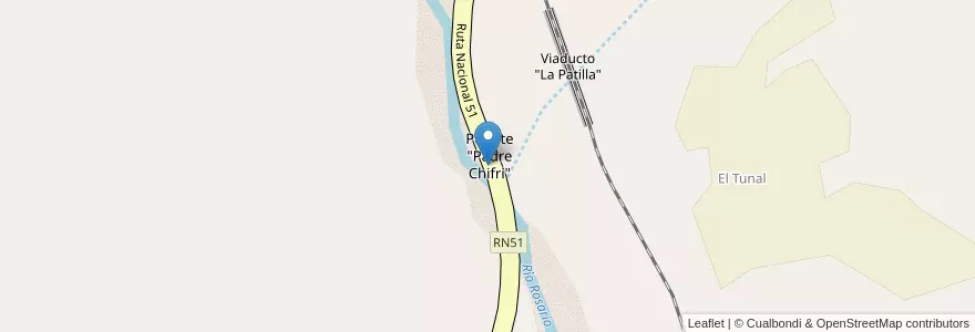 Mapa de ubicacion de Puente "Padre Chifri" en Argentine, Salta, Rosario De Lerma, Municipio De Campo Quijano.