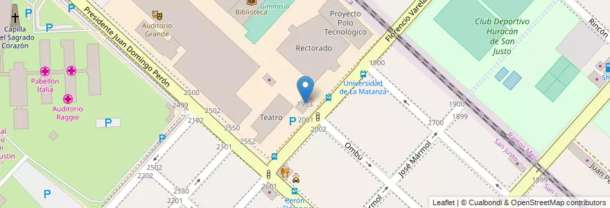 Mapa de ubicacion de Puerta de entrada en アルゼンチン, ブエノスアイレス州, Partido De La Matanza, San Justo.