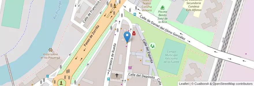 Mapa de ubicacion de Puerta de Hierro en スペイン, カスティーリャ・イ・レオン州, Valladolid, Valladolid.