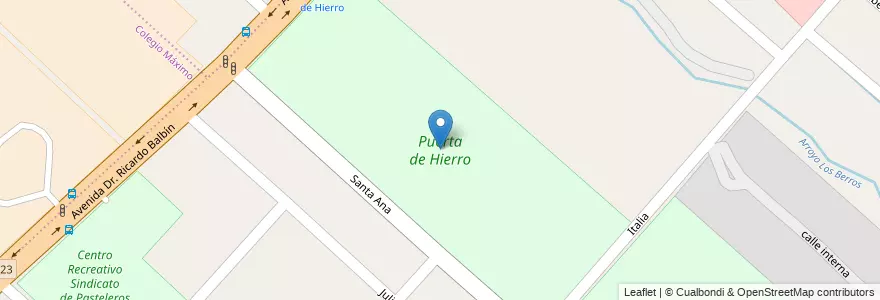 Mapa de ubicacion de Puerta de Hierro en Argentine, Province De Buenos Aires, Partido De San Miguel, Santa María.
