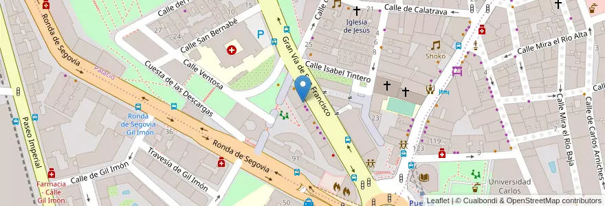 Mapa de ubicacion de Puerta De Toledo en Испания, Мадрид, Мадрид, Área Metropolitana De Madrid Y Corredor Del Henares, Мадрид.