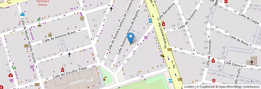 Mapa de ubicacion de Puerta del Carmen en スペイン, アラゴン州, サラゴサ, Zaragoza, サラゴサ.