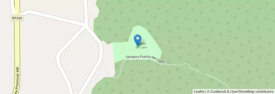Mapa de ubicacion de Puerta del Cielo en アルゼンチン, トゥクマン州, Departamento Yerba Buena, Municipio De San Javier.