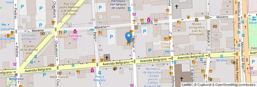 Mapa de ubicacion de Puerta del Inca. Cocina de mar, Montserrat en 阿根廷, Ciudad Autónoma De Buenos Aires, Comuna 1, 布宜诺斯艾利斯.