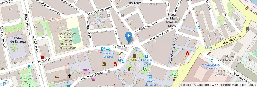 Mapa de ubicacion de Puerta del Sol en إسبانيا, غاليسيا, لا كورونيا, A Coruña, لا كورونيا.
