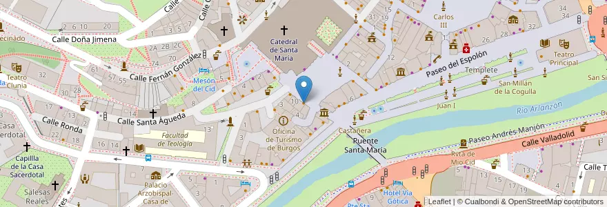 Mapa de ubicacion de Puerta Real en スペイン, カスティーリャ・イ・レオン州, Burgos, Alfoz De Burgos, Burgos.
