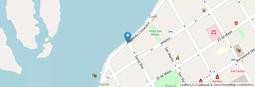 Mapa de ubicacion de Puerto Bar en Arjantin, Corrientes, Departamento Esquina, Municipio De Esquina.