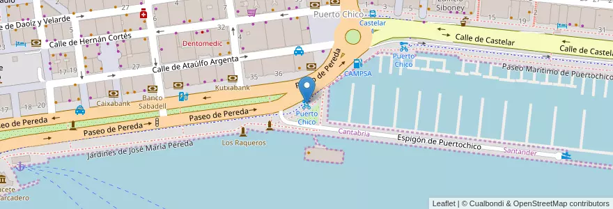 Mapa de ubicacion de Puerto Chico en إسبانيا, كانتابريا, منطقة كانتابريا, Santander, Santander.