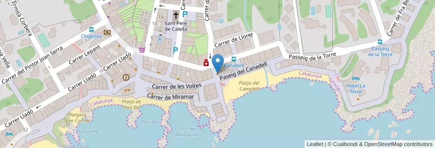 Mapa de ubicacion de Puerto Limón en Spagna, Catalunya, Girona, Baix Empordà, Palafrugell.