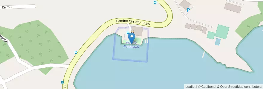 Mapa de ubicacion de Puerto Península en Argentina, Chile, Río Negro Province, Departamento Bariloche, Municipio De San Carlos De Bariloche, Villa Campanario.