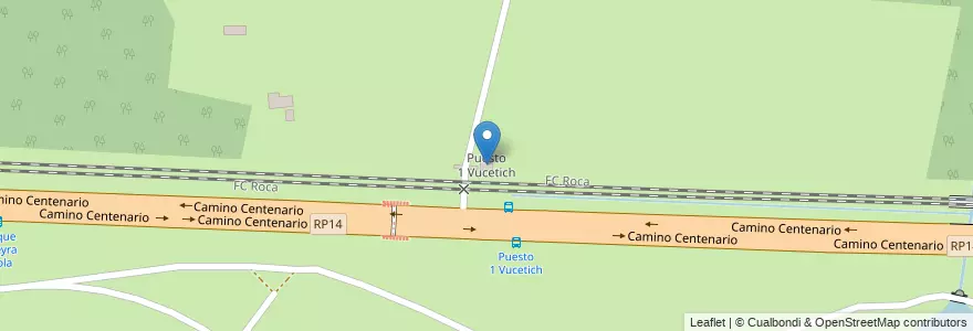 Mapa de ubicacion de Puesto 1 Vucetich en الأرجنتين, بوينس آيرس, Partido De Berazategui, Pereyra.