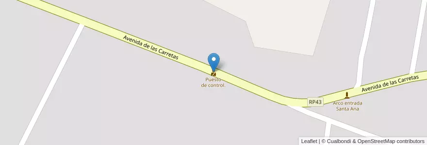 Mapa de ubicacion de Puesto de control. en アルゼンチン, コリエンテス州, Departamento San Cosme, Municipio De Santa Ana.