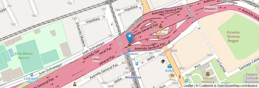 Mapa de ubicacion de Puesto de control policial, Nuñez en Argentina, Ciudad Autónoma De Buenos Aires, Buenos Aires, Comuna 13, Vicente López.