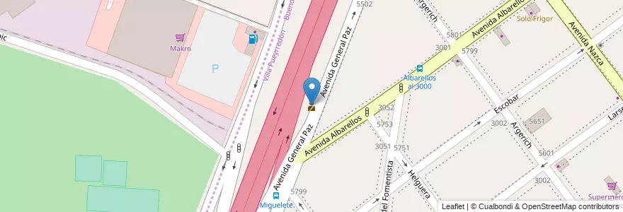 Mapa de ubicacion de Puesto de control, Villa Pueyrredon en الأرجنتين, بوينس آيرس, Comuna 12.