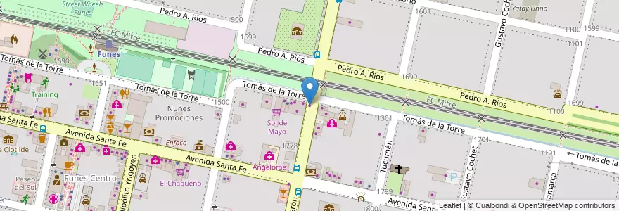 Mapa de ubicacion de Puesto de Diarios en 아르헨티나, Santa Fe, Departamento Rosario, Municipio De Funes, Funes.