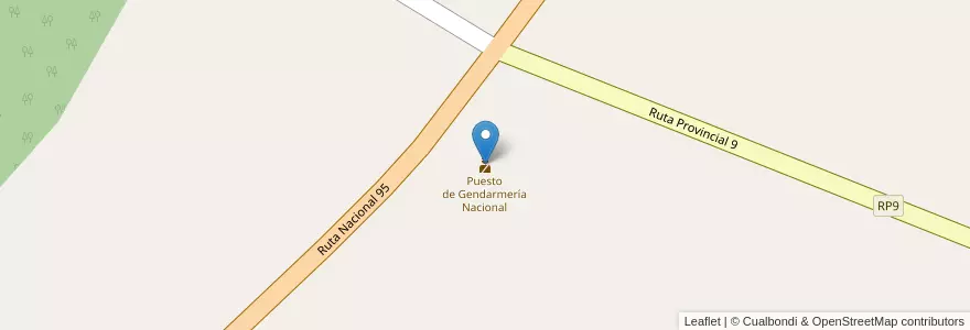 Mapa de ubicacion de Puesto de Gendarmería Nacional en Arjantin, Formosa, Departamento Patiño.