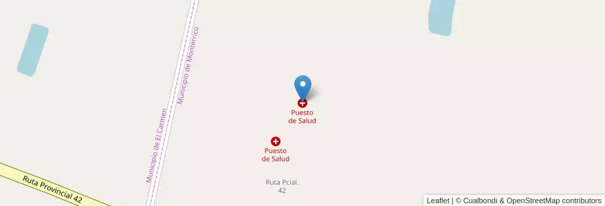 Mapa de ubicacion de Puesto de Salud en 아르헨티나, Jujuy, Departamento El Carmen, Municipio De Monterrico.