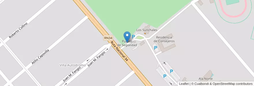 Mapa de ubicacion de Puesto de Seguridad en 아르헨티나, Santa Fe, Departamento Castellanos, Municipio De Sunchales.