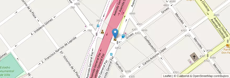 Mapa de ubicacion de Puesto de vigilancia, Villa Devoto en アルゼンチン, ブエノスアイレス州, Comuna 11.