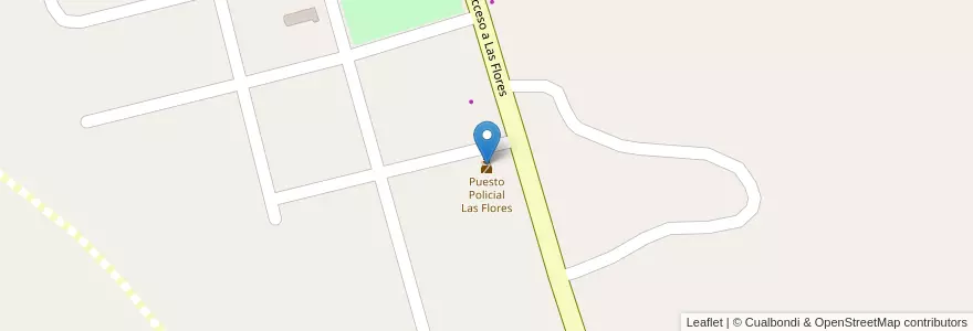 Mapa de ubicacion de Puesto Policial Las Flores en Arjantin, San Juan, Şili, Iglesia.